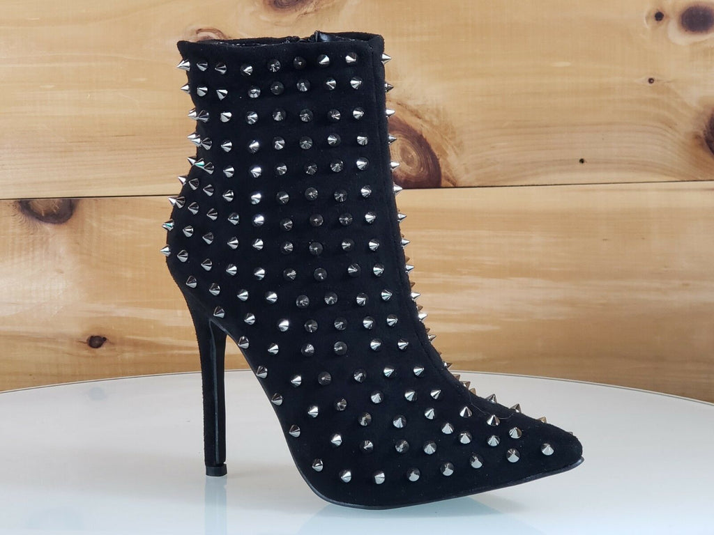 Women Fashion Round Toe High Heel Ankle Boot Gothic Rivets Chain Stilettos  Shoes | eBay