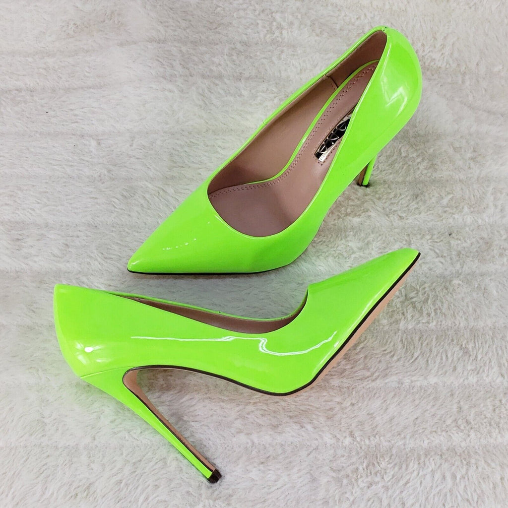 Fabulous Bright Lime Yellow Pointy Toe High Heel Pumps 7-11 - Totally Wicked Footwear