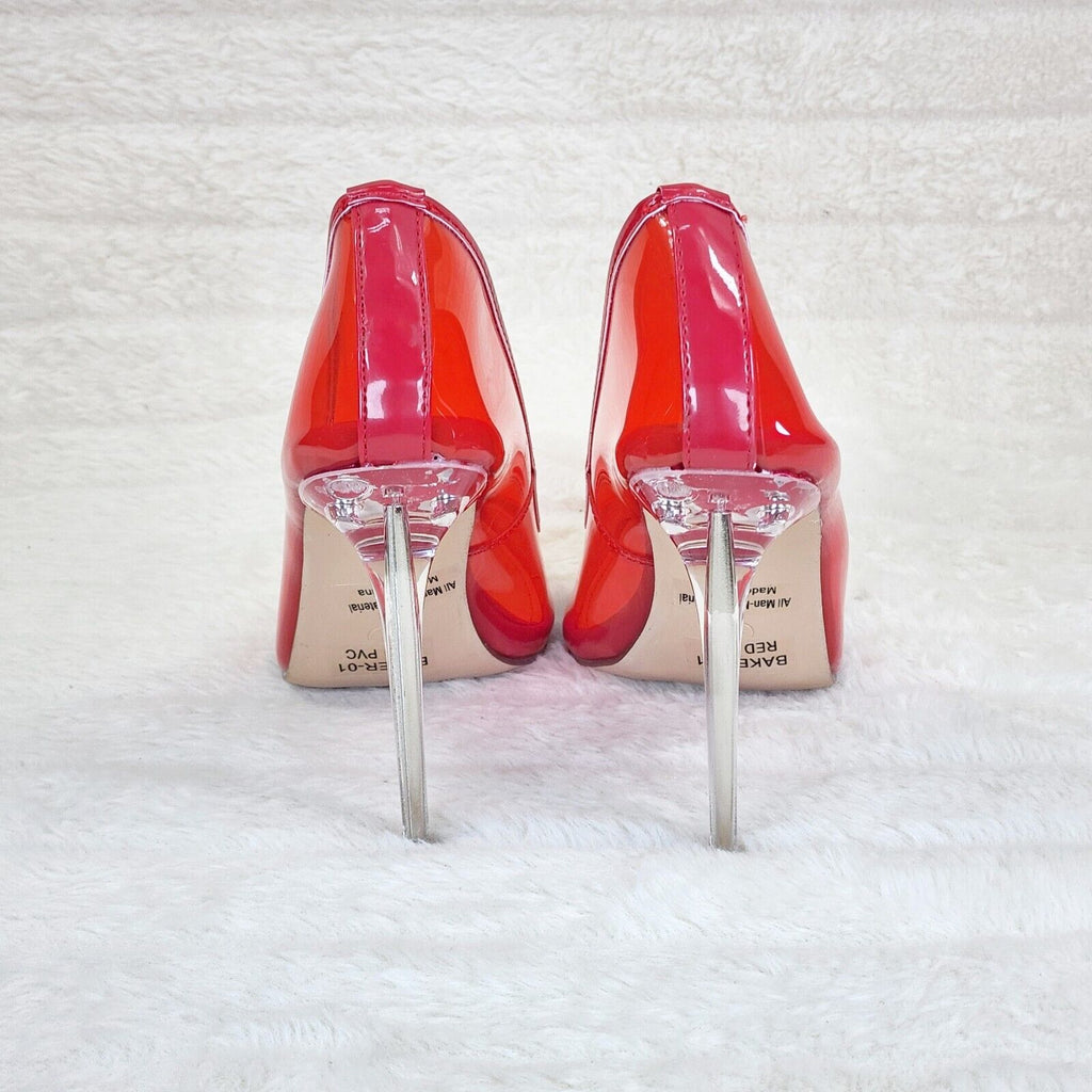 PVC Jelly Translucent High Heel Pointy Toe Stiletto Pumps Shoes Red Baker - Totally Wicked Footwear