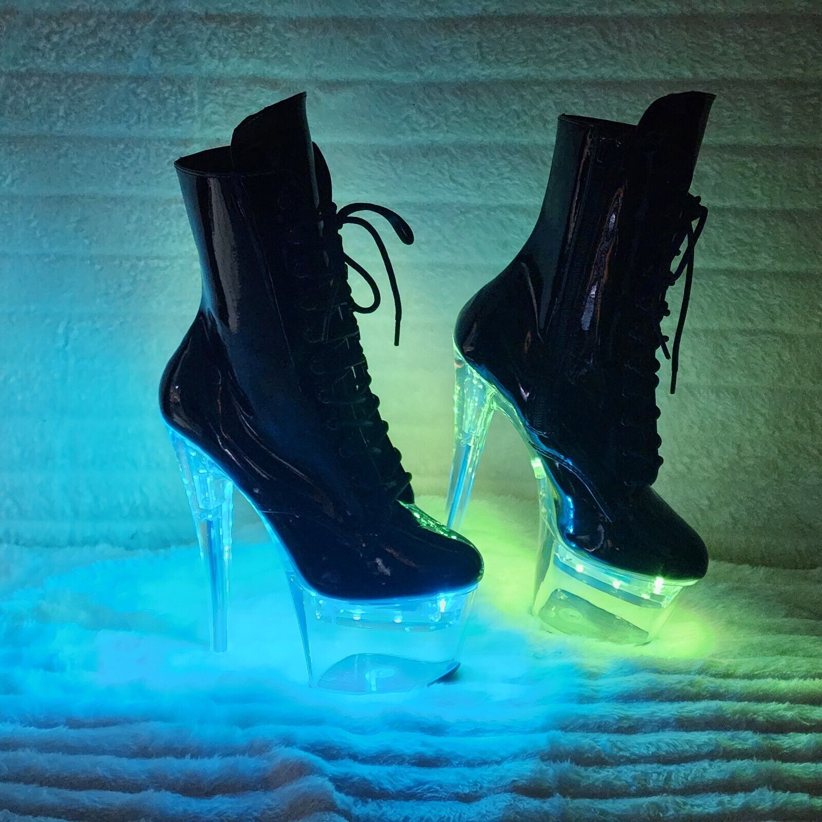 Flashdance 1020 LED Multi Light Up Platform Ankle Boots 7" High Heels NY - Totally Wicked Footwear