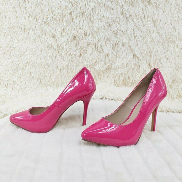 Amuse 20 Hot Pink Patent 5" High Heel Shoes Pumps Sizes 8 9 10 NY - Totally Wicked Footwear