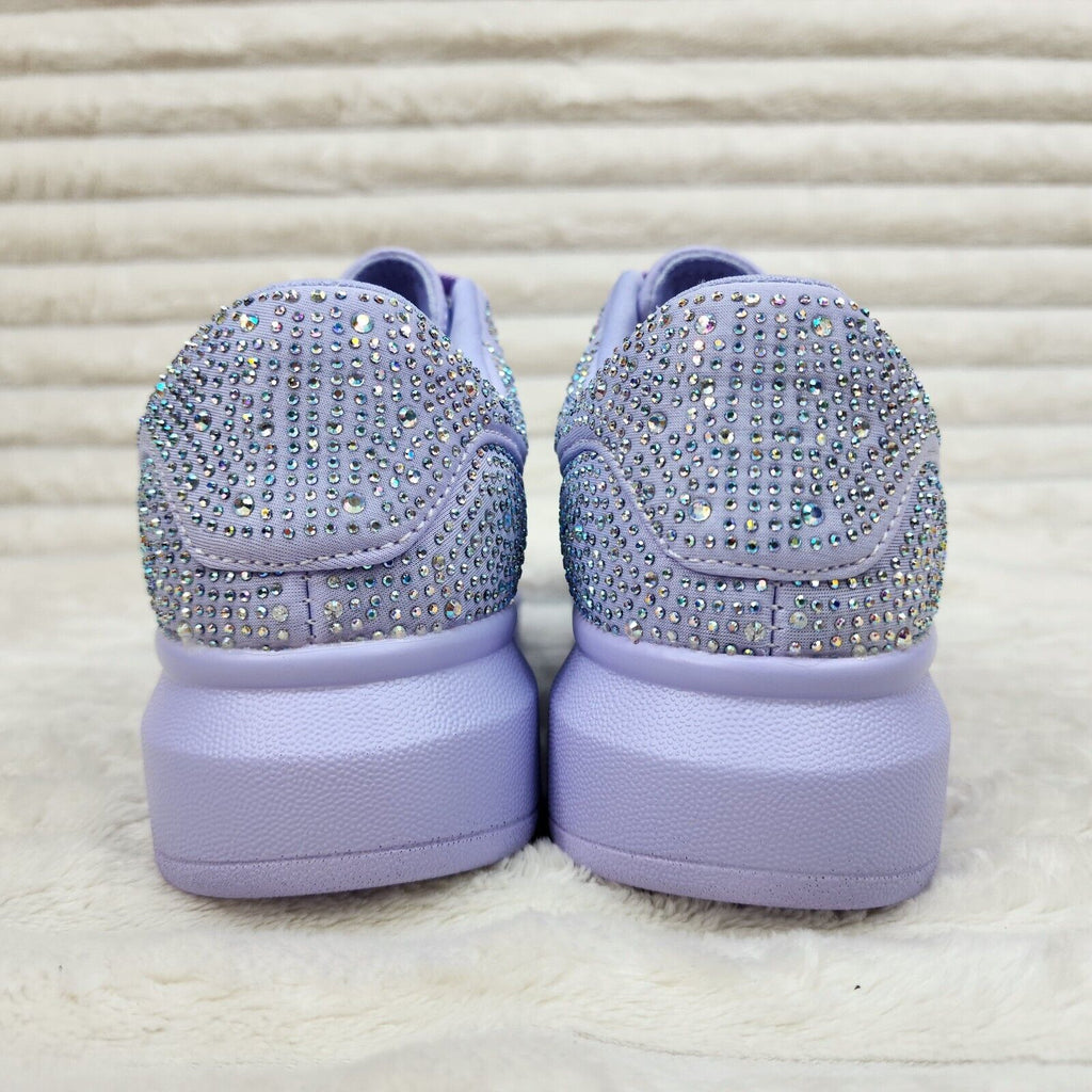 Cush Baby Lilac Purple Rhinestone Sneakers Tennis Shoes - Totally Wicked Footwear