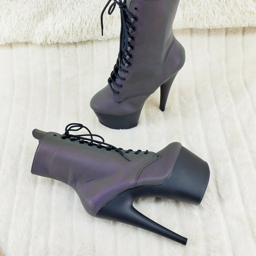 Adore 1020REFL Reflective Upper Platform 7" High Heel Ankle Boots NY 6 - 12 - Totally Wicked Footwear
