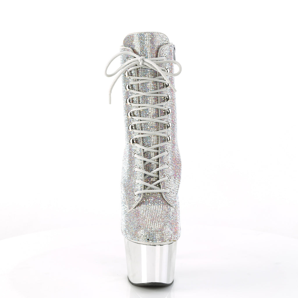 Adore 1020CHRS Silver Multi Rhinestone 7" Heel Platform Ankle Boots Direct - Totally Wicked Footwear