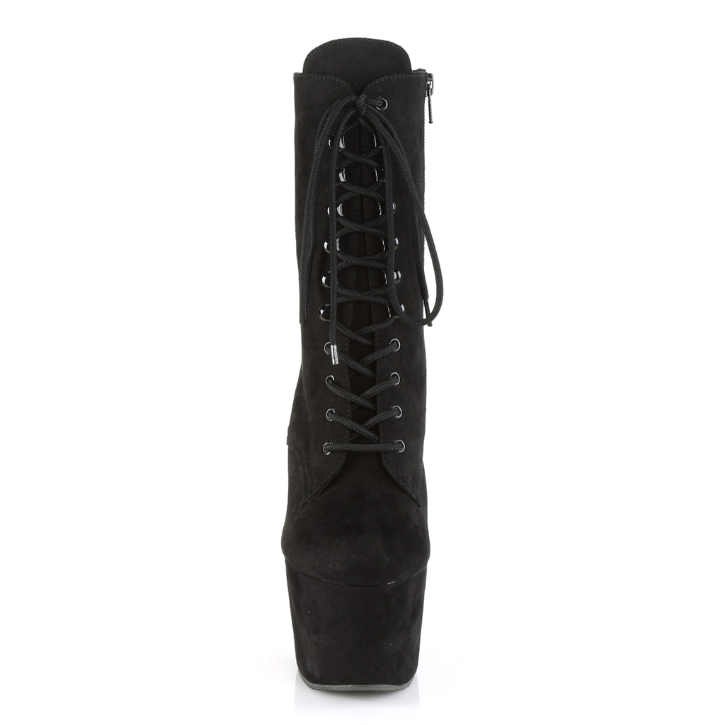 Adore 1020FS Black Vegan Suede 7" Heel Platform Ankle Boots - Totally Wicked Footwear