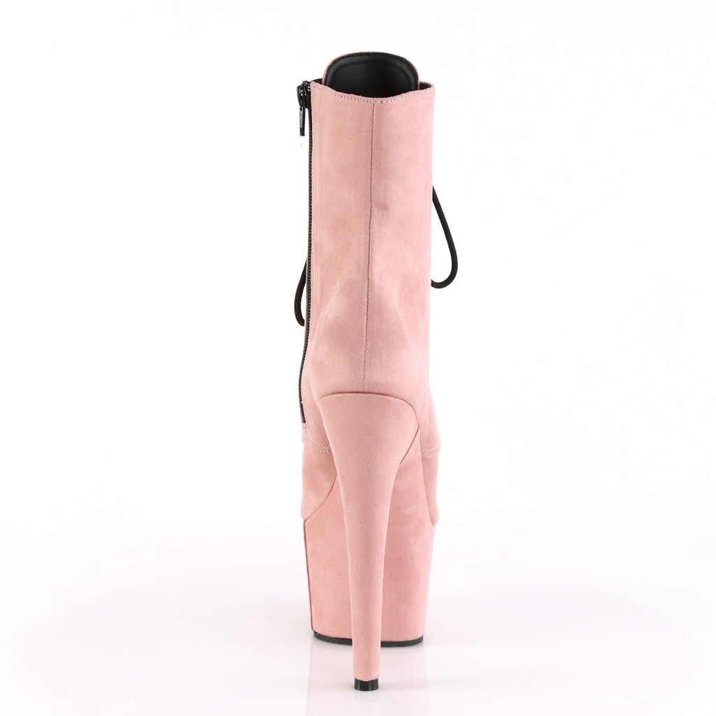 Adore 1020FS Baby Pink Vegan Suede 7" Heel Platform Ankle Boots - Totally Wicked Footwear