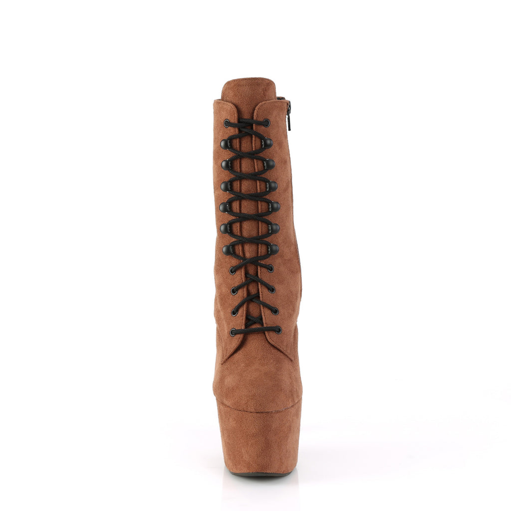 Adore 1020FS Carmel Brown Vegan Suede 7" Heel Platform Ankle Boots-Direct - Totally Wicked Footwear