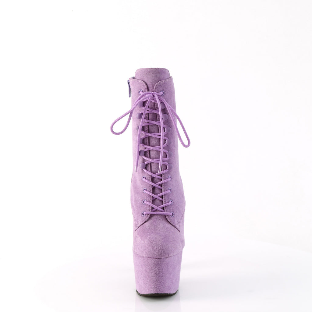 Adore 1020FS Lace Up Ankle Boots Lilac Faux Suede - 7" High Heels Direct - Totally Wicked Footwear
