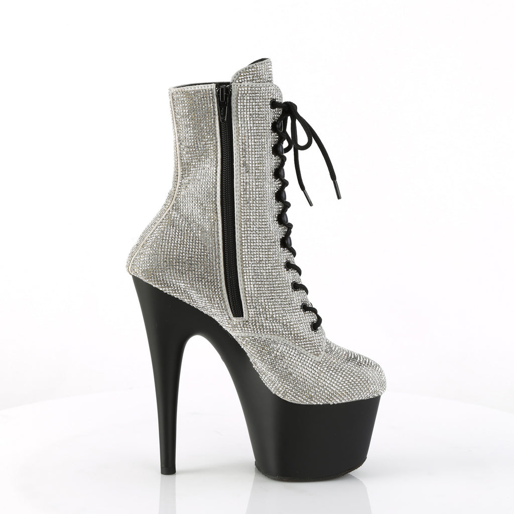 Adore 1020RS Rhinestone 7" Heel Platform Ankle Boots - Totally Wicked Footwear