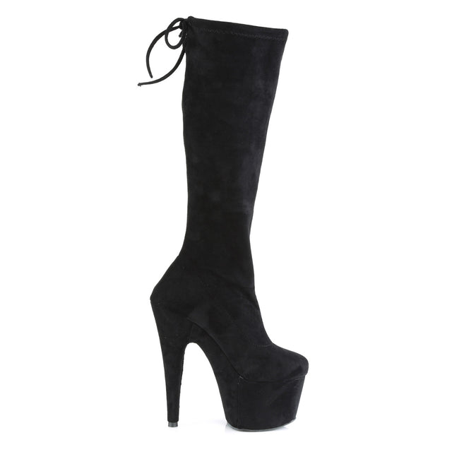 Adore 2008 Black Stretch Faux Suede Platform Heel Knee Boot - Direct - Totally Wicked Footwear