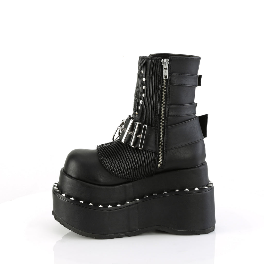 Bear 150 Black Matte 4.5" Goth Punk Rock Platform Boots  - Demonia Direct - Totally Wicked Footwear