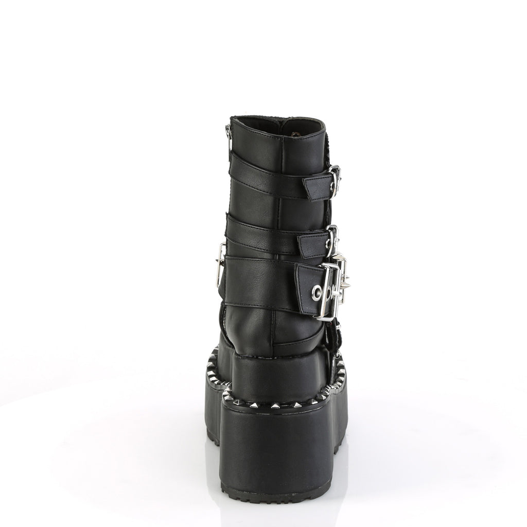 Bear 150 Black Matte 4.5" Goth Punk Rock Platform Boots  - Demonia Direct - Totally Wicked Footwear
