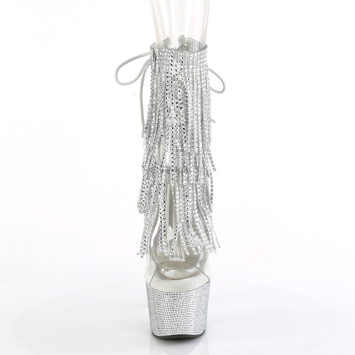Bejeweled 1017RSF-7 Peep Toe Ankle Boots Rhinestone Platform- Direct - Totally Wicked Footwear