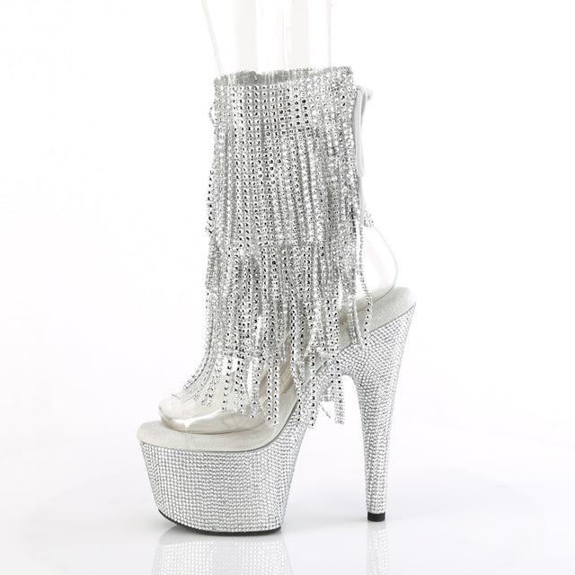 Bejeweled 1017RSF-7 Peep Toe Ankle Boots Rhinestone Platform- Direct - Totally Wicked Footwear