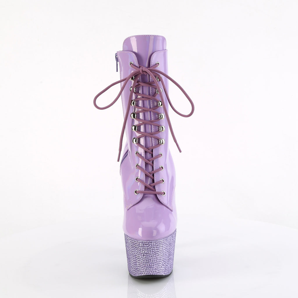Bejeweled 1020-7 Lilac Purple Patent 7" Rhinestone Heel / Platform Ankle Boots -Direct - Totally Wicked Footwear
