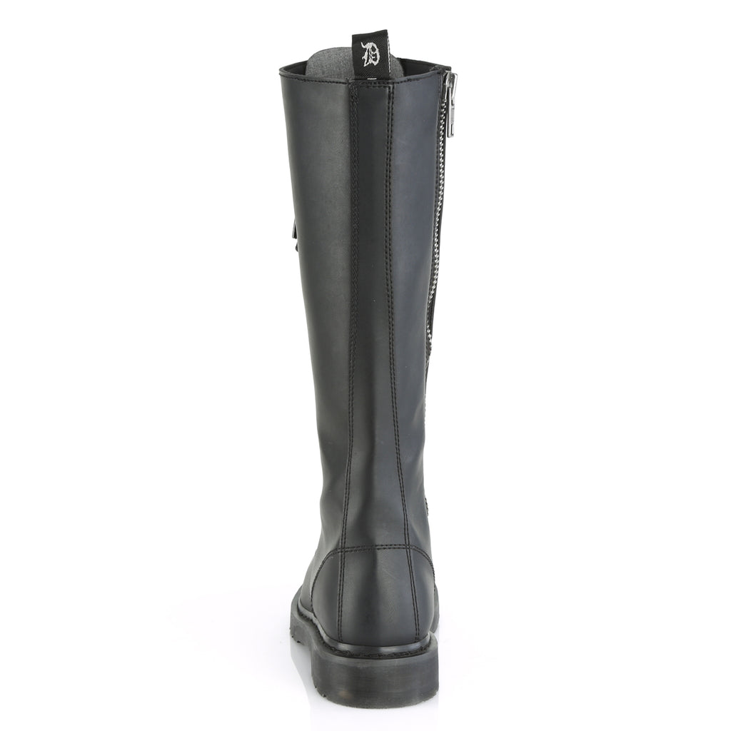 Bolt 400 Black Matte Vegan Leather Mens Knee Boots - Demonia Direct - Totally Wicked Footwear