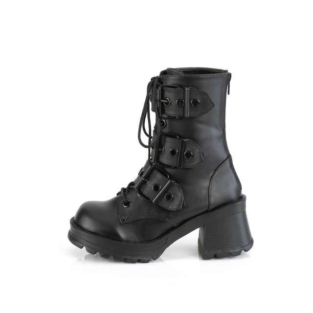 Bratty 118 Buckle Strap Ankle Boots  - Demonia Direct - Totally Wicked Footwear
