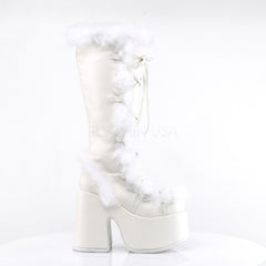 Demonia - White Faux Fur Camel 311 Boot Item # (SKU): CAM311/W/PU