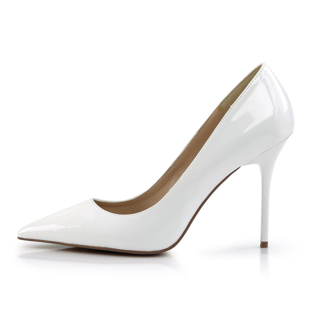 Classique 20 White Patent Pump 4" Heels - Direct - Totally Wicked Footwear