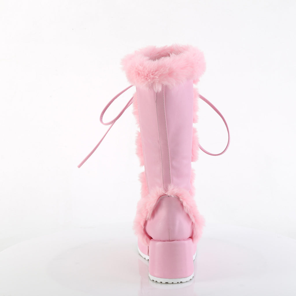 Cubby 311 Baby Pink Furry Stomper Mid Calf Boots -DEMONA DIRECT - Totally Wicked Footwear