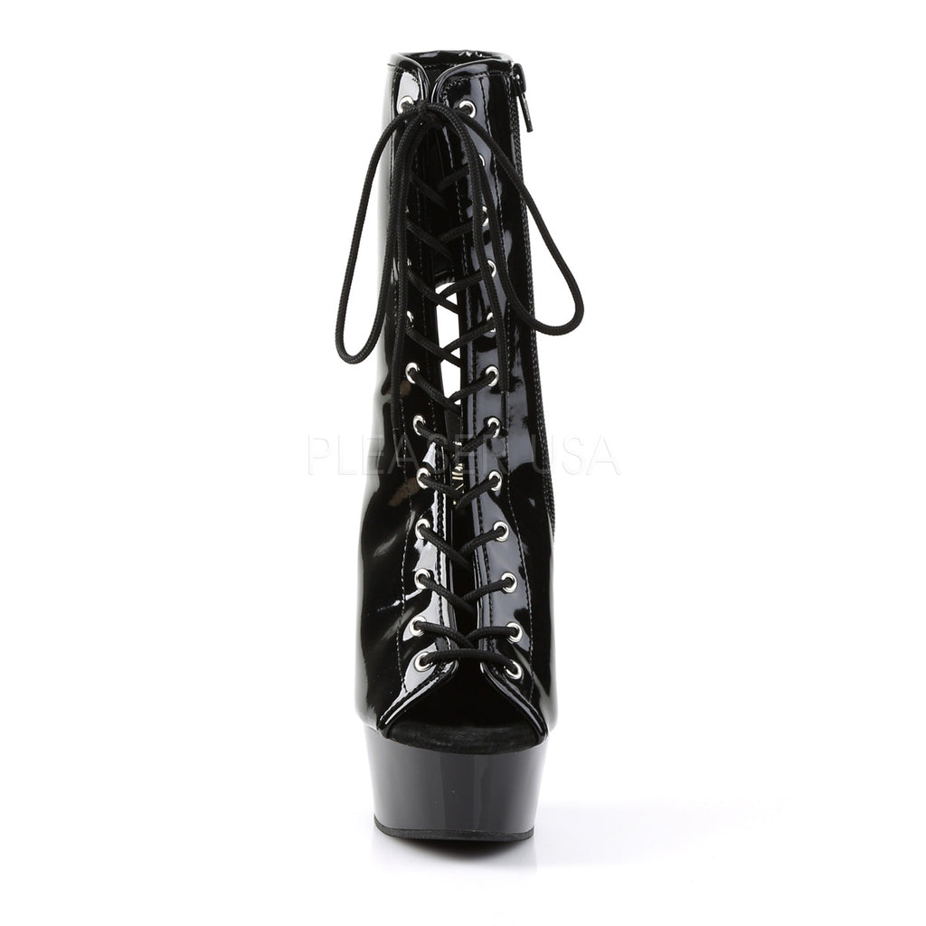 Delight 1016 Black Patent Upper Platform  Ankle Boot - Totally Wicked Footwear