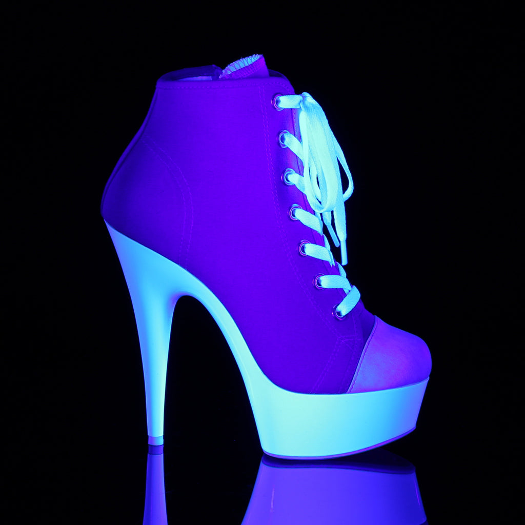 Delight 600SK-02 UV Platform Sneaker Heels Pink Canvas - Direct - Totally Wicked Footwear