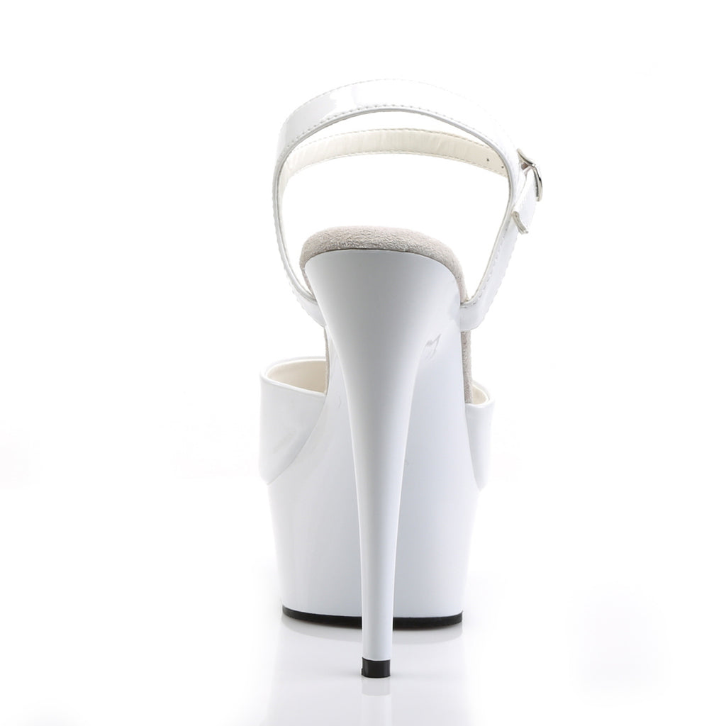 Delight 609 White Patent 6" High Heel Ankle Strap Sandals - Direct - Totally Wicked Footwear