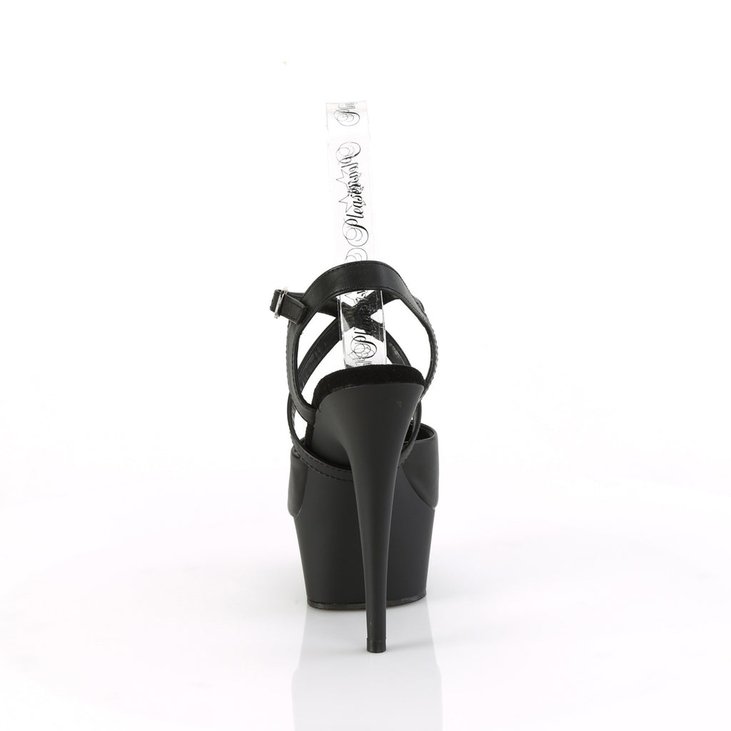 Delight 624-1 Black Strap 6" High Heel Platform Shoe - Direct - Totally Wicked Footwear