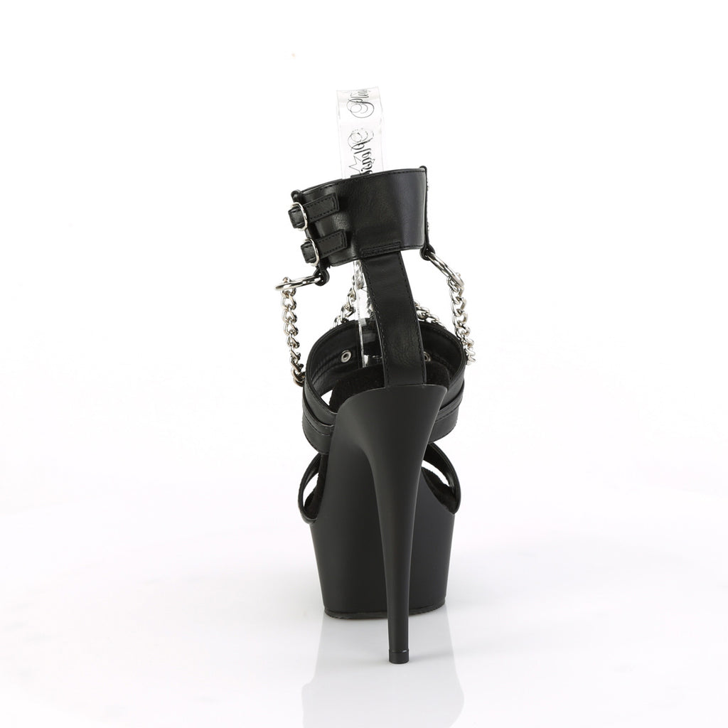 Delight 661 Black Chain Strap - 6" High Heel Platform Shoe - Direct - Totally Wicked Footwear