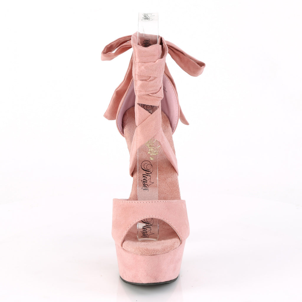 Delight 679 Baby Pink Cross Wrap Strap Sandals- 6" High Heel Platform Shoe - Direct - Totally Wicked Footwear