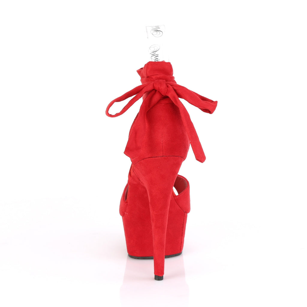 Delight 679 Red Cross Wrap Strap Sandals- 6" High Heel Platform Shoe - Direct - Totally Wicked Footwear