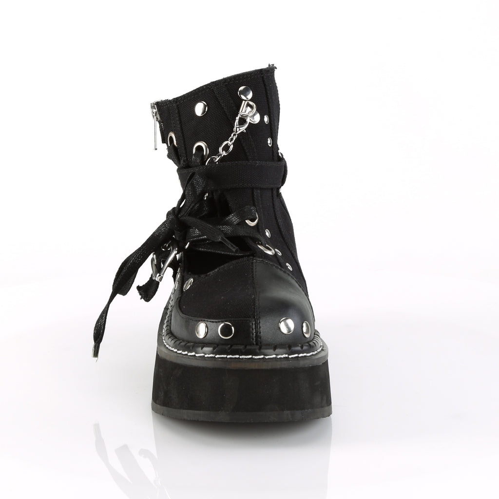 Emily 317 Black 2" Platform Ankle Boots  - Demonia Direct - Totally Wicked Footwear
