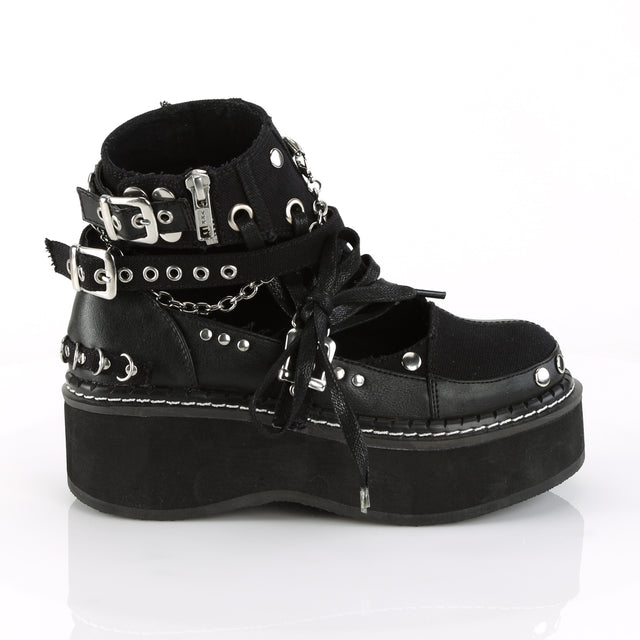 Emily 317 Black 2" Platform Ankle Boots  - Demonia Direct - Totally Wicked Footwear