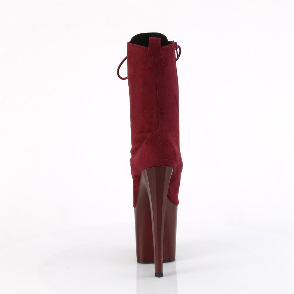 Enchant 1040 Burgundy Prism Cut Platform Mid Calf Boots 8" Heels - Direct - Totally Wicked Footwear