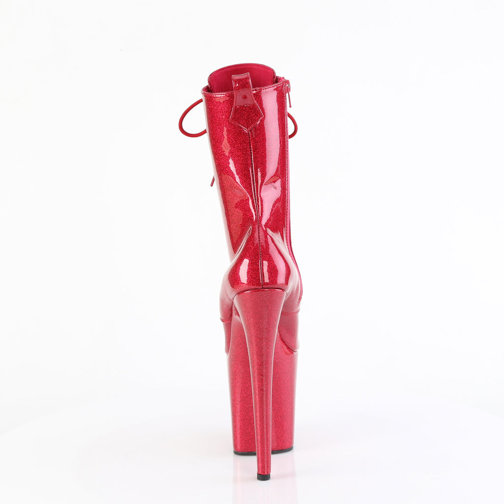 Flamingo 1040GP Fuchsia Glitter Patent 8" Heel Platform Open Toe Ankle Boots - Direct - Totally Wicked Footwear