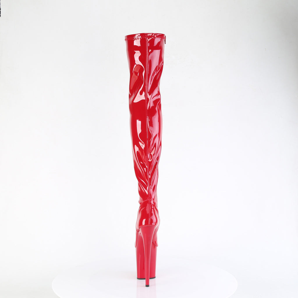 Flamingo 3000 Stretch Red Patent - 8" High Heel Thigh High Boots - Direct - Totally Wicked Footwear