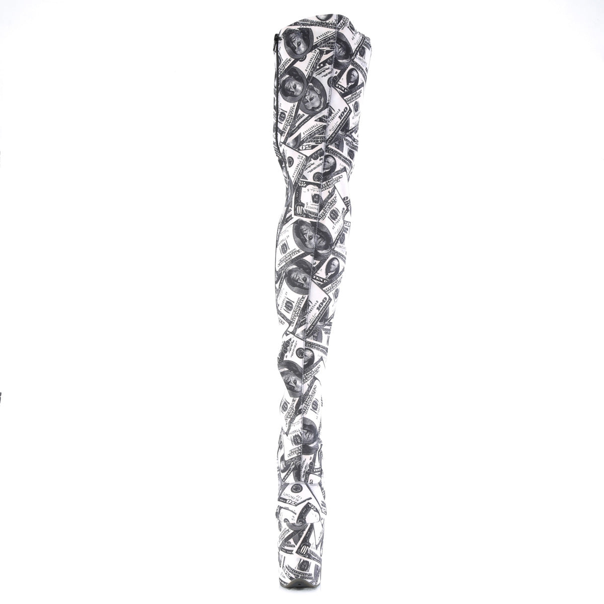 Flamingo 3000 Money Print Stretch Thigh High Platform 8" Heel Boots 7-12 NY - Totally Wicked Footwear