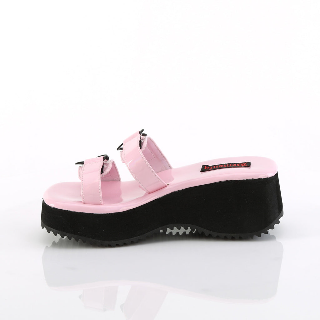 Flip 12 Pink Hologram Platform Sandals  - Demonia Direct - Totally Wicked Footwear