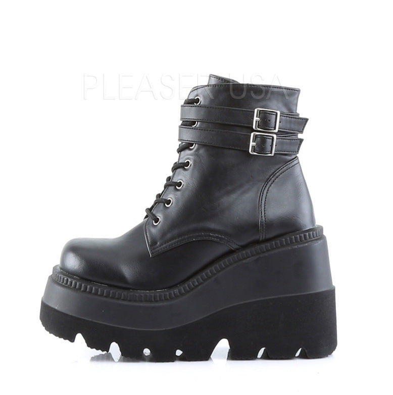 DEMONIA Shaker-52 Boots - Black Vegan Leather – Demonia Cult