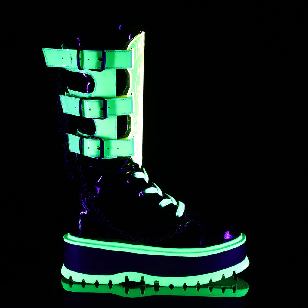 Slacker 156 Platform Combat Gothic Punk Knee Boots - Totally Wicked Footwear