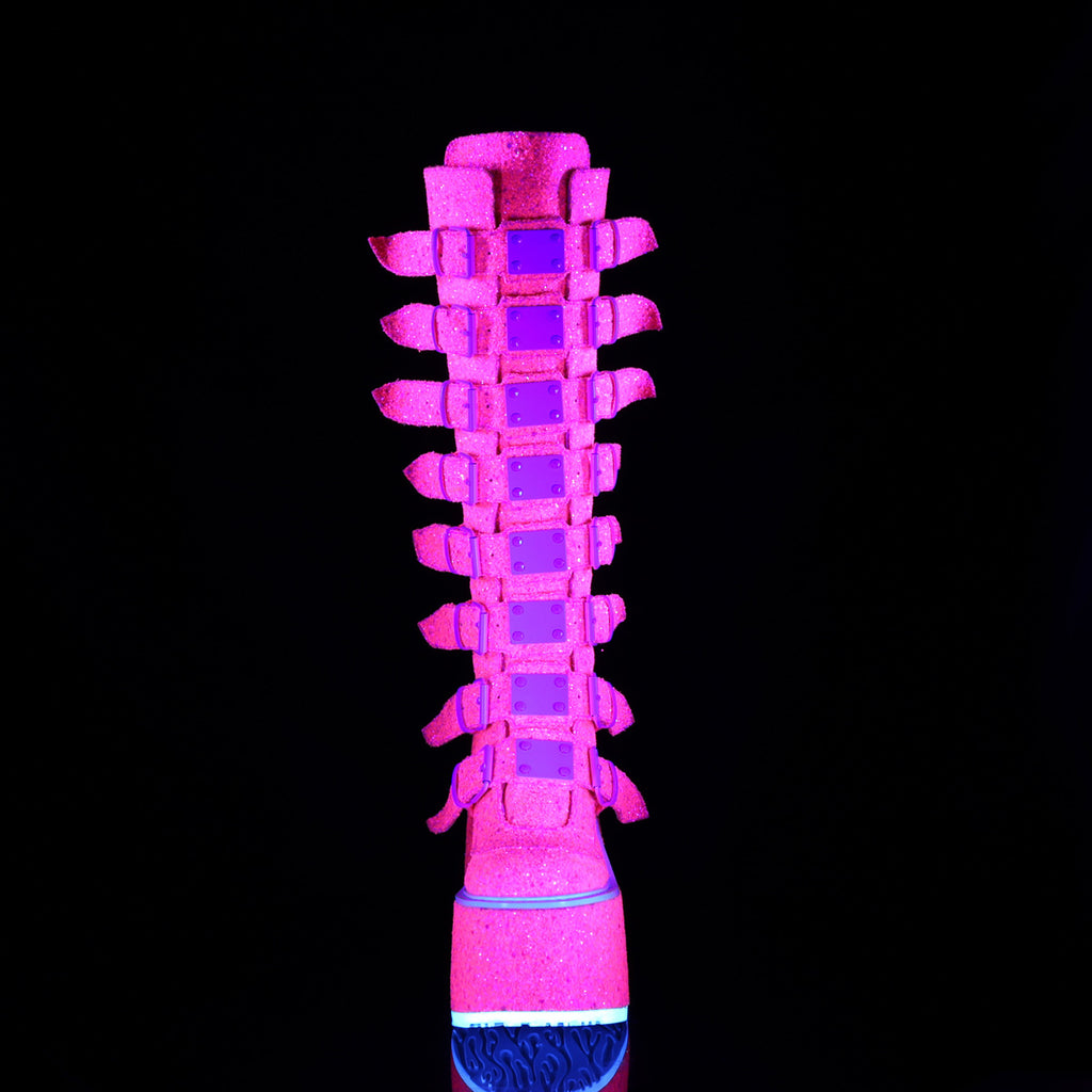 Swing 815UV Pink UV Glitter Platform Knee Boots - Totally Wicked Footwear