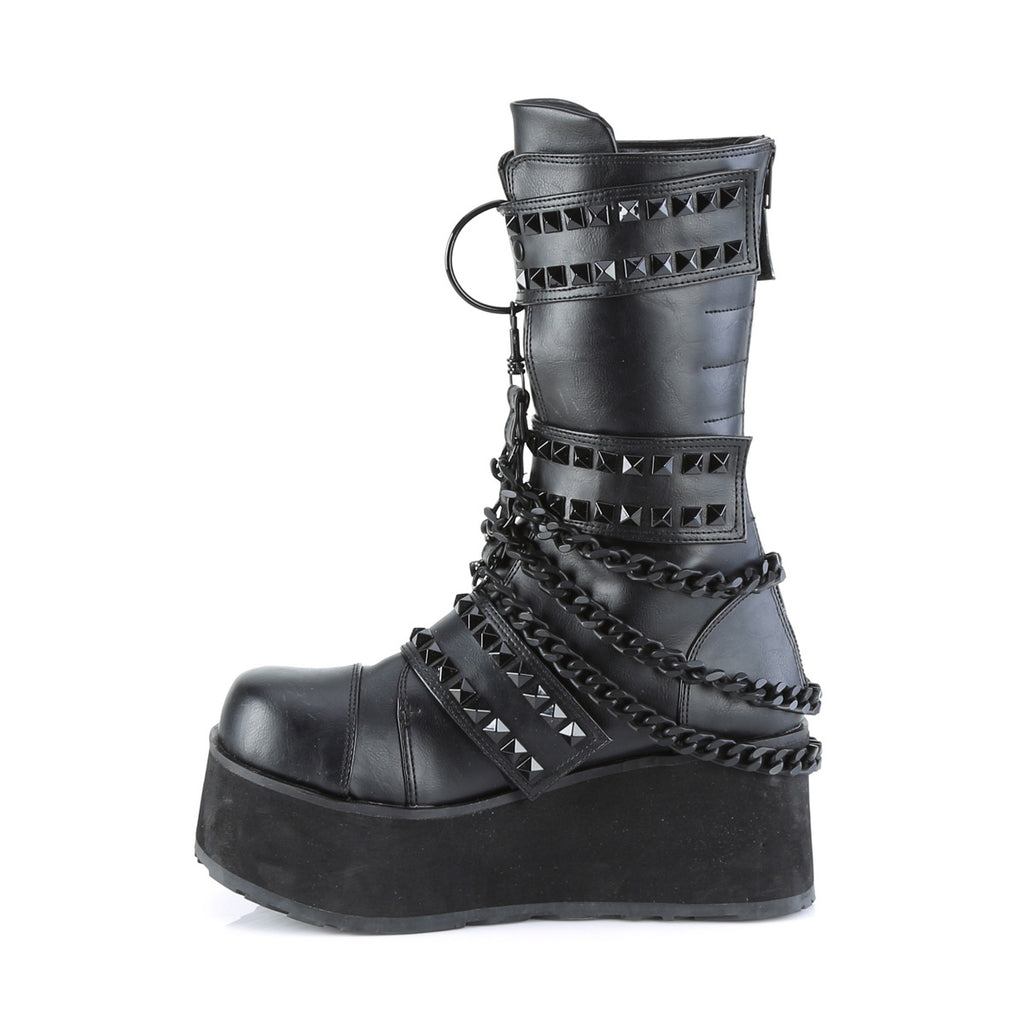 Trashville 138 Black Matte Gothic Style Platform Boot Men's Sizes  - Demonia Direct - Totally Wicked Footwear
