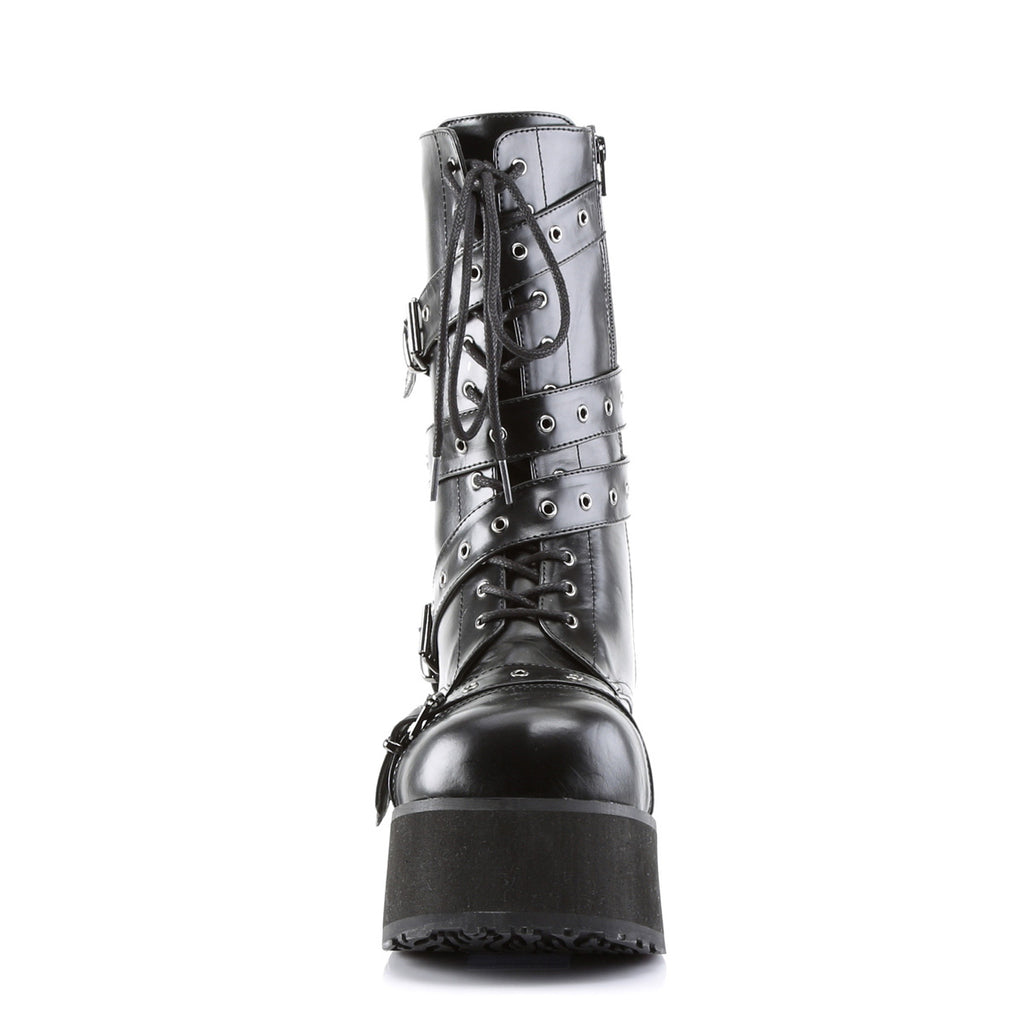 Trashville 205 Leatherette Buckle Strap Upper Lace Up Gothic Style Platform Boot Men's Sizes - Totally Wicked Footwear