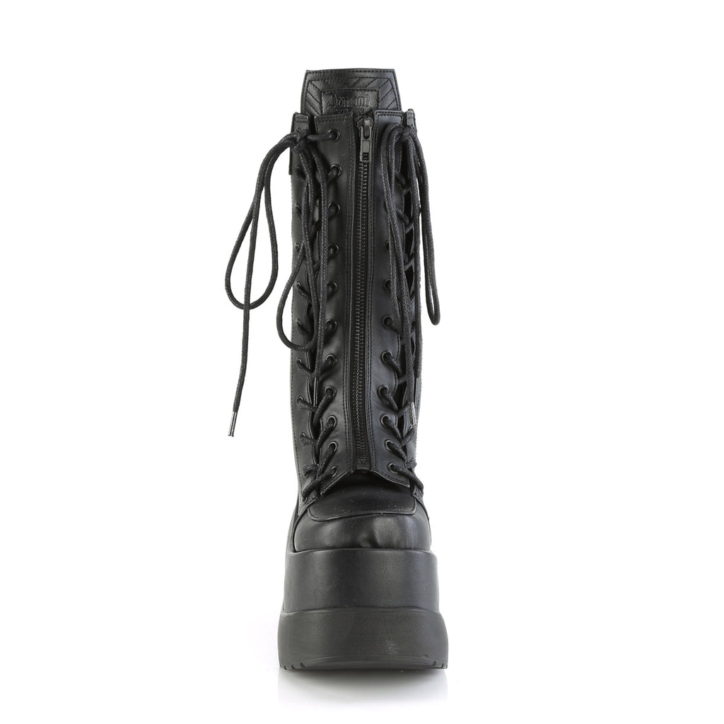 Void 118 Black Matte Platform Mid Calf Boots - Totally Wicked Footwear