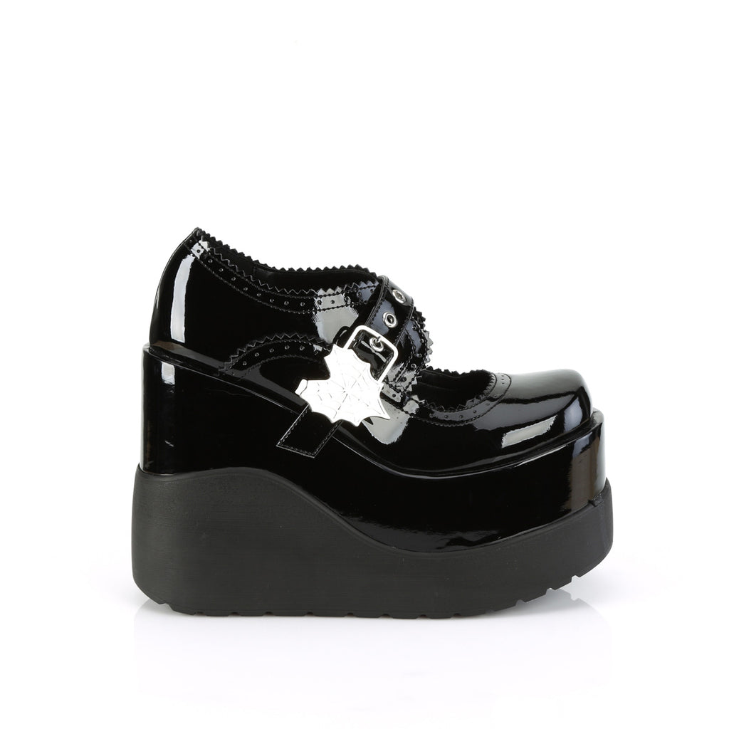 Void 38 Black Patent Platform Mary Jane Platform Shoes - Totally Wicked Footwear