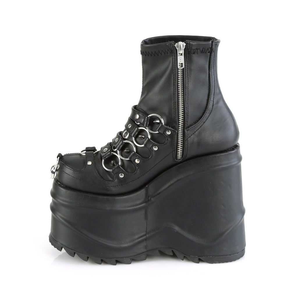 Wave 110 Platform Goth Boots Matte - Demonia Direct - Totally Wicked Footwear