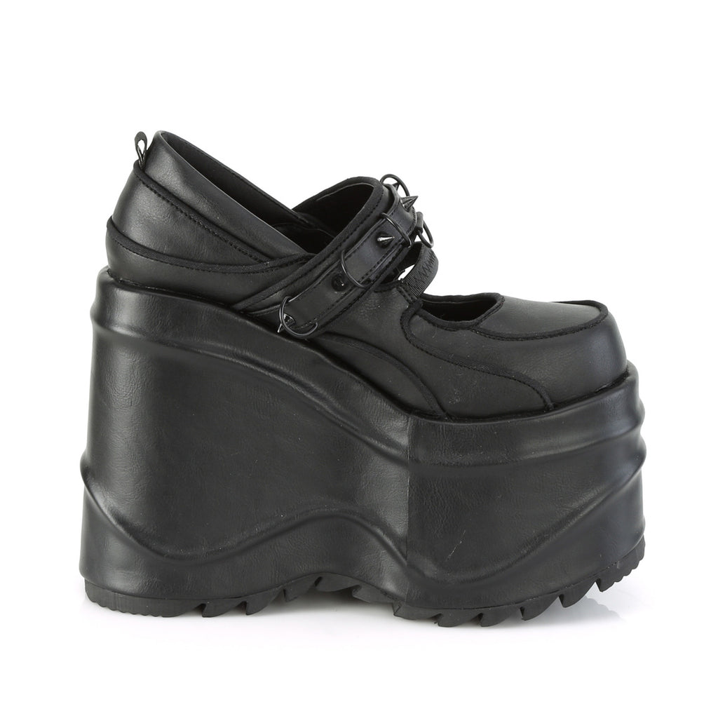 Wave 48 Platform Goth Mary Jane Sandals  - Demonia Direct - Totally Wicked Footwear