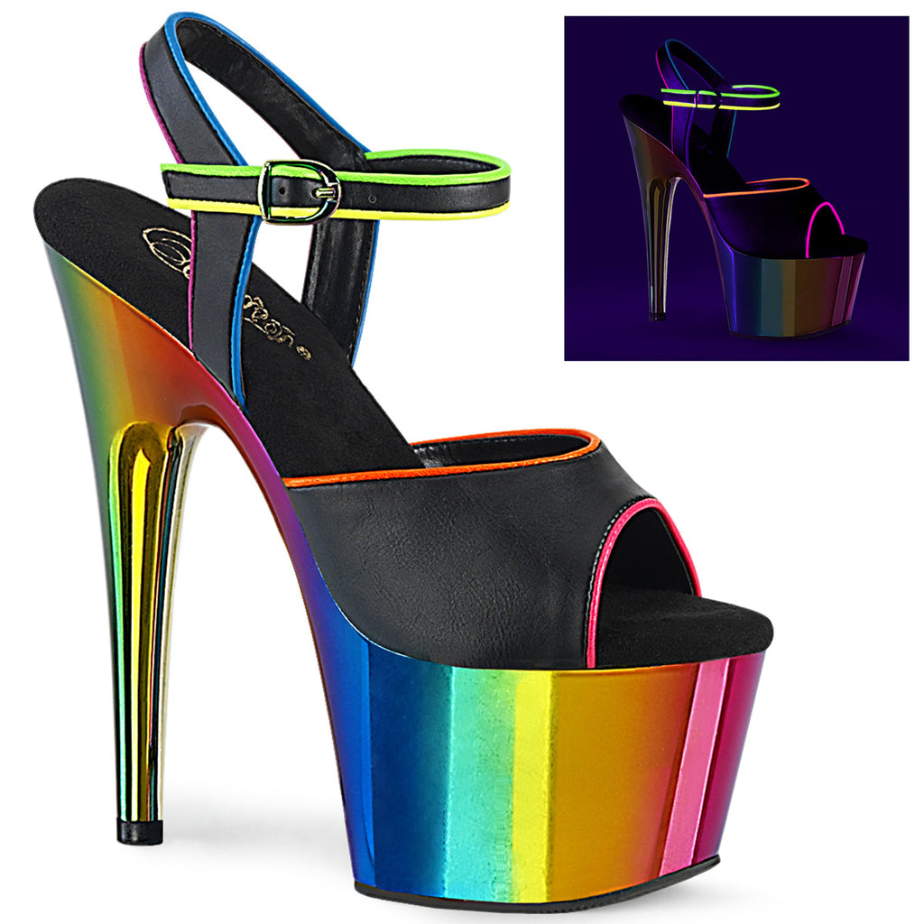 Adore 709RC-2 Rainbow 7" High Heels Shoes - Direct - Totally Wicked Footwear