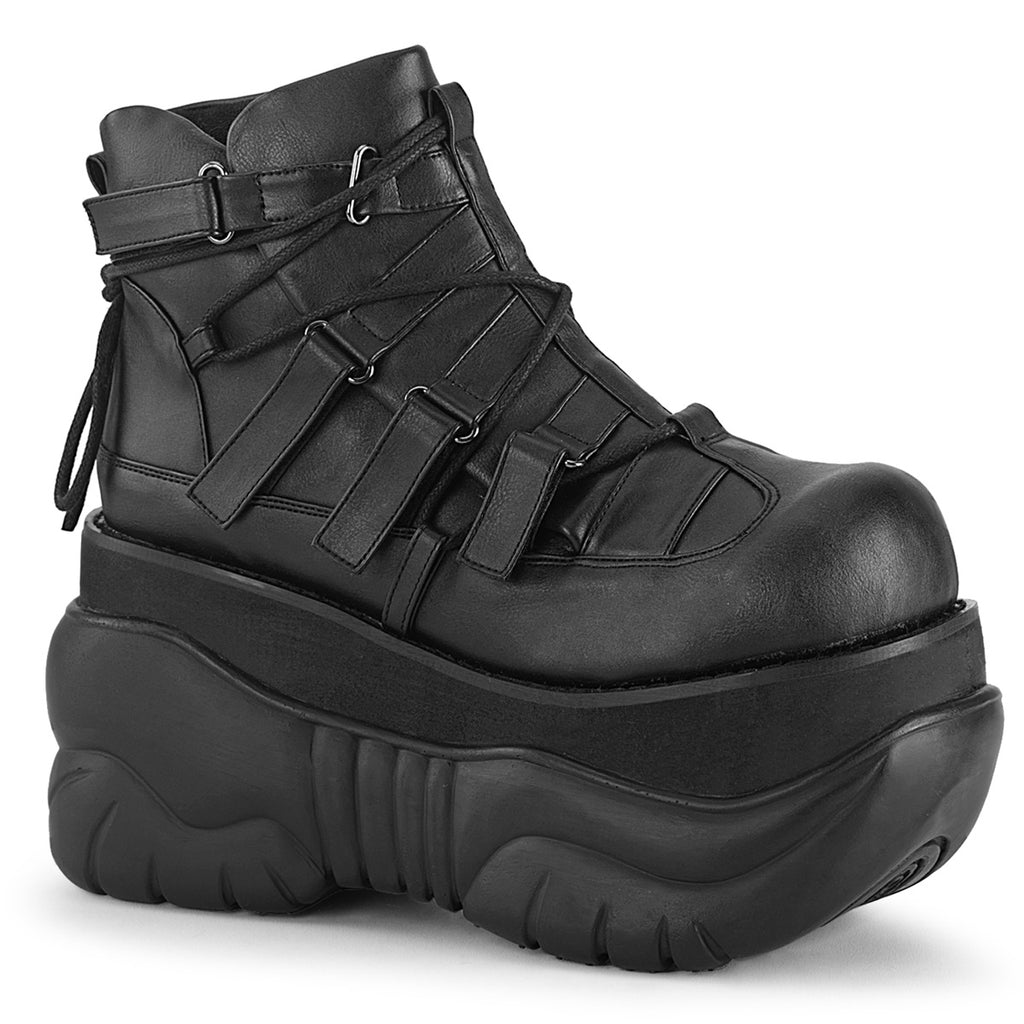Boxer 13 Black Matte Vegan Leather Mens Sneaker Ankle Boots - Demonia Direct - Totally Wicked Footwear