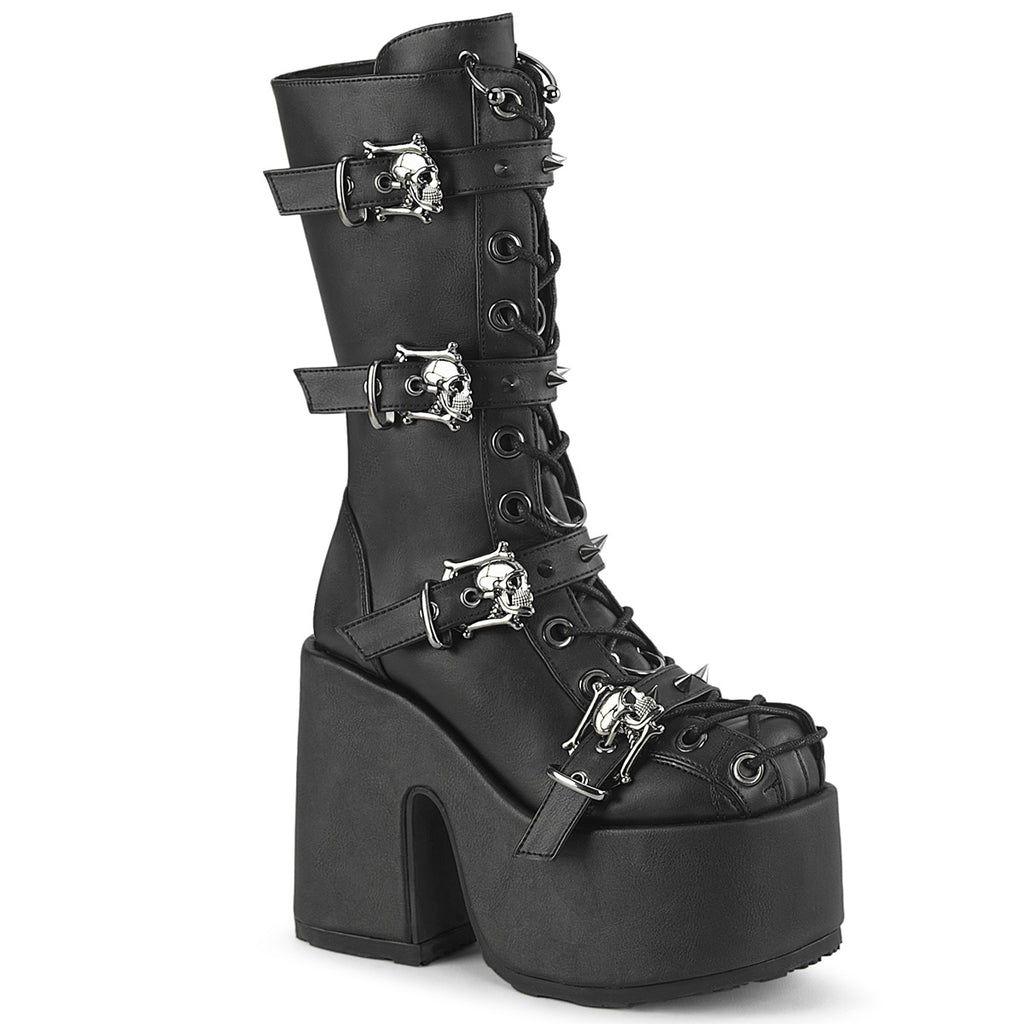 Camel 115 Mid calf Platform Boots- DEMONIA DIRECT - Totally Wicked Footwear